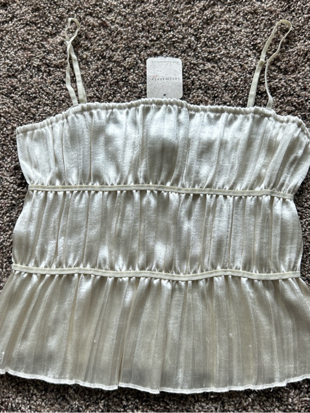 NWT Free People Satin Tiered Tank